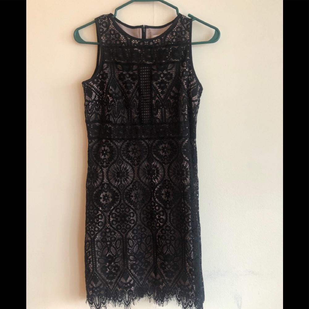 NWT LOFT Evening Dress with Black Lace